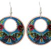 Vibrant blur background colorful butterfly earrings