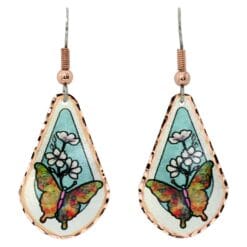 Long teardrop butterfly earrings handcrafted to perfection by the skilled artisans of Copper Reflections