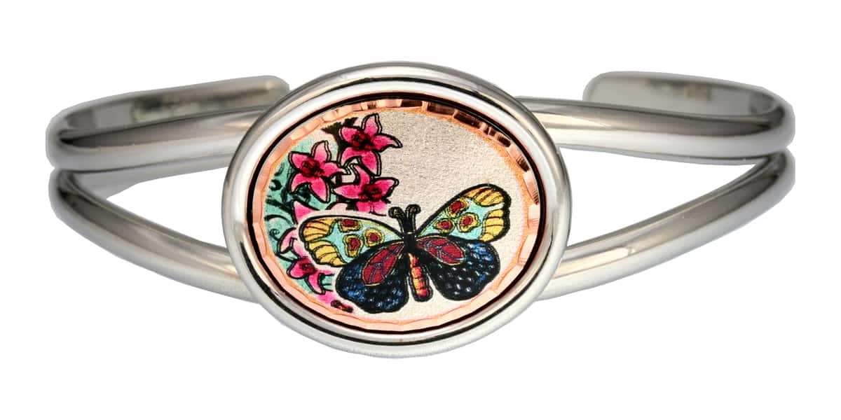 Purchase flowers and butterfly wire bracelet, wholesale handcrafted bracelets Purchase flowers and butterfly wire bracelet, wholesale handcrafted bracelets