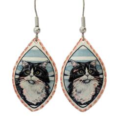 Black and white cat earrings, You will be sure to enjoy these cut cat jewelry