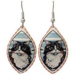 Black and white cat earrings, original and best copper jewelry you can not find anywhere else