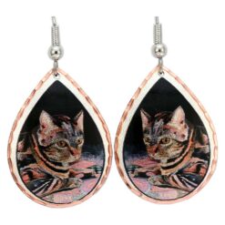 Bob Coonts Art Jewelry, Lovely Cat Earrings