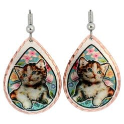 Colorful handmade kitten earrings perfect choice for women who love cats