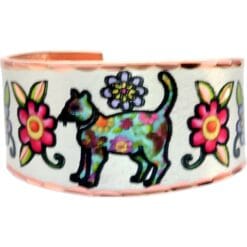 Colorful cat rings handmade from copper with diamond cut