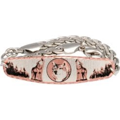 Wolves Handmade Chain Bracelets from Copper with Pretty Silver Color Chain