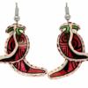 Buy dangle red chili pepper earrings for Southwestern fashionable look