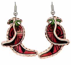 Buy dangle red chili pepper earrings for Southwestern fashionable look