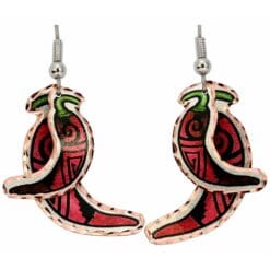 Red chili pepper dangle earrings meticulously designed and handmade