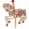 Cut out carousel horse ornaments handmade from copper