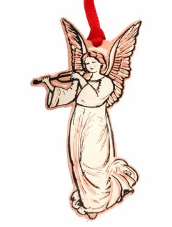 Handmade violin playing angel Christmas tree ornaments created from copper that will take everyone's breath away