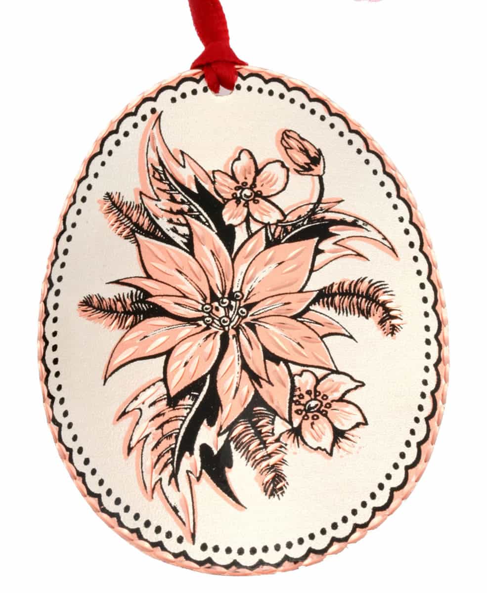 Purchase amazing quality and originality handmade Christmas tree ornaments created in Poinsettia design Purchase amazing quality and originality handmade Christmas tree ornaments created in Poinsettia design