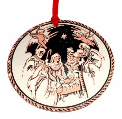 Manger Scene Handcrafted Copper Christmas Tree Ornaments