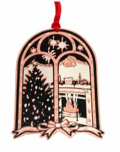 Wholesale handmade Christmas tree ornaments, Fireplace and Christmas tree copper ornament