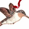 Cut out copper hummingbird Christmas tree ornaments