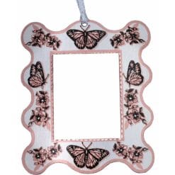 Beautiful flowers and butterflies photo ornaments to hang on your Christmas tree with pictures of your loved ones