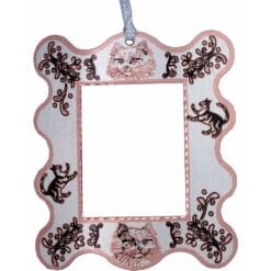 Buy flowers and cats Christmas tree photo ornament to display pictures of your loved ones