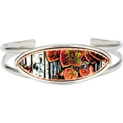 Buy aspen tree leaves made from copper inset into silver plated wire bracelets
