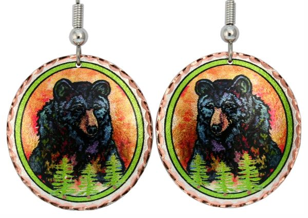 Colorful Bear Earrings, Lynn Bean Art Jewelry