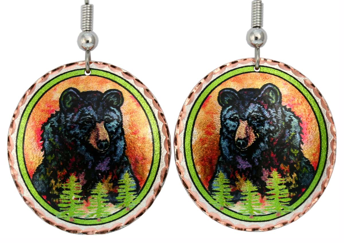 Colorful Bear Earrings, Lynn Bean Art Jewelry Colorful Bear Earrings, Lynn Bean Art Jewelry