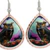 Buy colorful handmade copper owl earrings created in fine detail