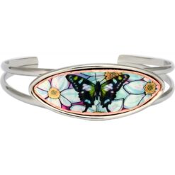 Buy flowers and butterfly copper artwork decorated adjustable wire bracelets