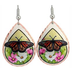 Buy Monarch Butterfly Earrings Created with Colorful Flowers