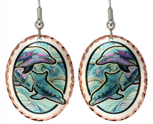 Wholesale Nautical Art Jewelry, Dolphin Earrings
