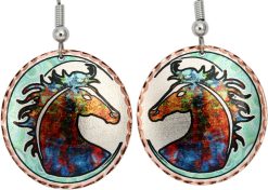 Buy colorful abstract horse earrings will take your breath away