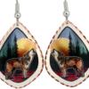 Buy colorful howling wolf earrings handmade from copper