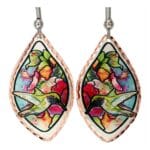 Flowers & Hummingbird Earrings