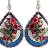 Handmade colorful hummingbird earrings pretty and fun to wear