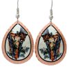 Wholesale art jewelry, cougar earrings made from watercolor artwork by Lynn Bean