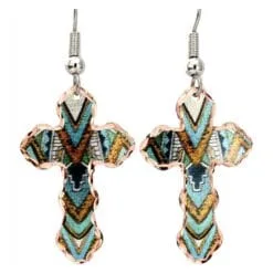 Stylish and Fun to Wear Cross Earrings with Southwestern Native Flair