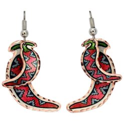 Red Chili Pepper Earrings with Native Flair