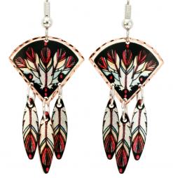 Buy Dangle Triangle Feather Art Earrings