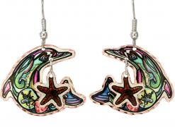 Purchase Pretty Dolphin Earrings with Dangle Starfish