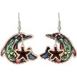 Buy Cut Out Dolphin Earrings with Dangle Starfish