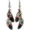 Buy dangle copper feathers earrings designed in bear paw artwork by Lynn Bean