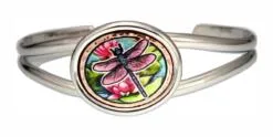 Buy water lilies and dragonfly wire bracelet for women