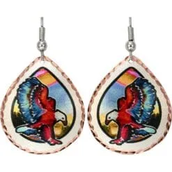 Eagle Earrings Created in Vibrant Watercolor Artwork