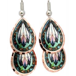 Wholesale Art Jewelry, Feather Teardrop Feather Art Earrings