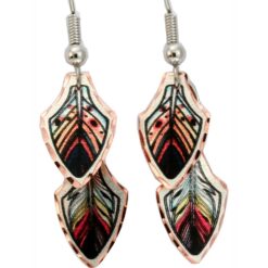 Wholesale Feather Copper Artwork Jewelry, Feather Artwork Arrowhead Earrings