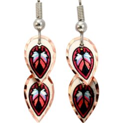 Dainty Teardrop Earrings Created in Colorful Feather Artwork
