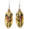 Buy copper feather eagle earrings with glimmering gold color background