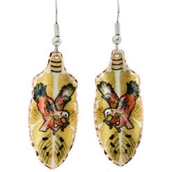 Copper feather eagle earrings with glimmering gold color background will get you shine through