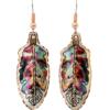 Flame painted copper feather earrings created brilliant colors