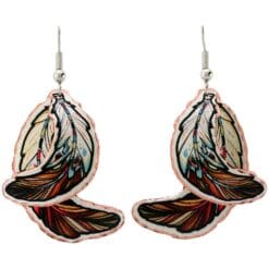 Dangle copper feather earrings mysteriously attractive and fascinating