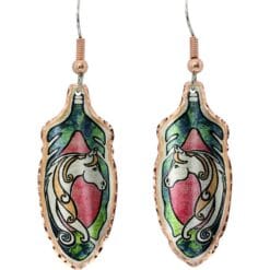 You will wow everyone when you wear these awesome copper feather stylized horse earrings