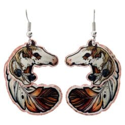 Buy feather and spotted horse earrings suitable for everyday wear