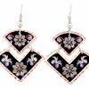 Wear kaleidoscope colored dangle flower earrings. All eyes will be on you